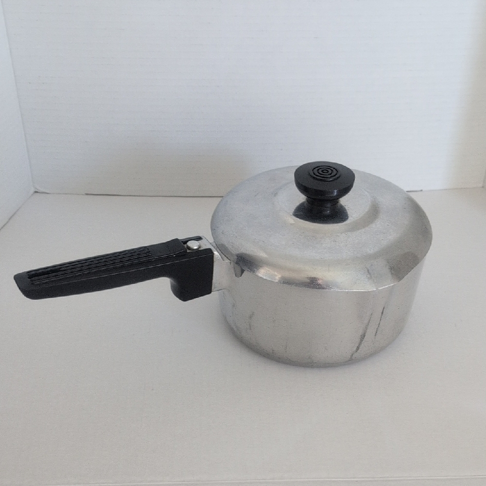 Silver Saucepan with Black Handle